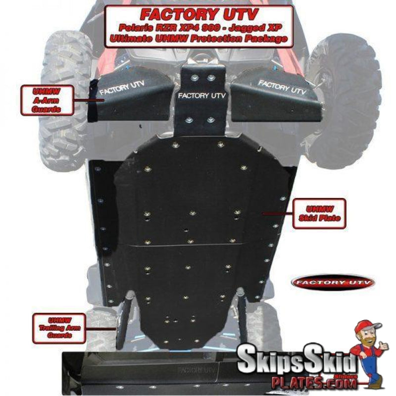 RZR XP4-900 Ultimate 3/8 UHMW Package UTV Skid Plates